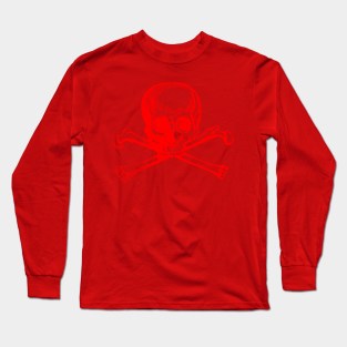 Pirate Skull and Crossbones in red - AVAST! Long Sleeve T-Shirt